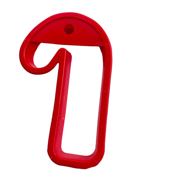 Candy Cane Shaped Cookie Cutter - Red Plastic 4 Inch- Fun & Festive Baking Tool - Picture 3 of 4